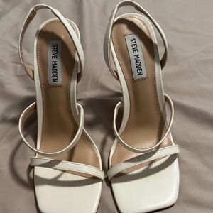Steve Madden Women's White Strappy Heels